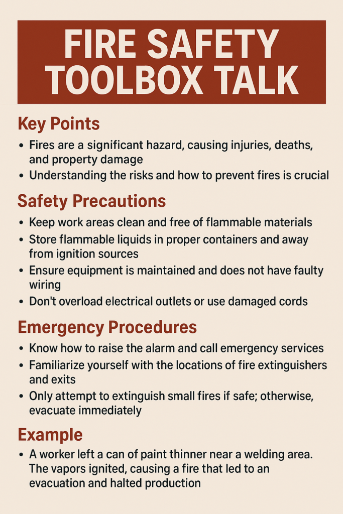 Fire Safety Toolbox Talk (TBT)