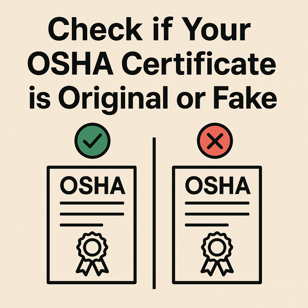 Check your OSHA Certificate is Original or Fake?