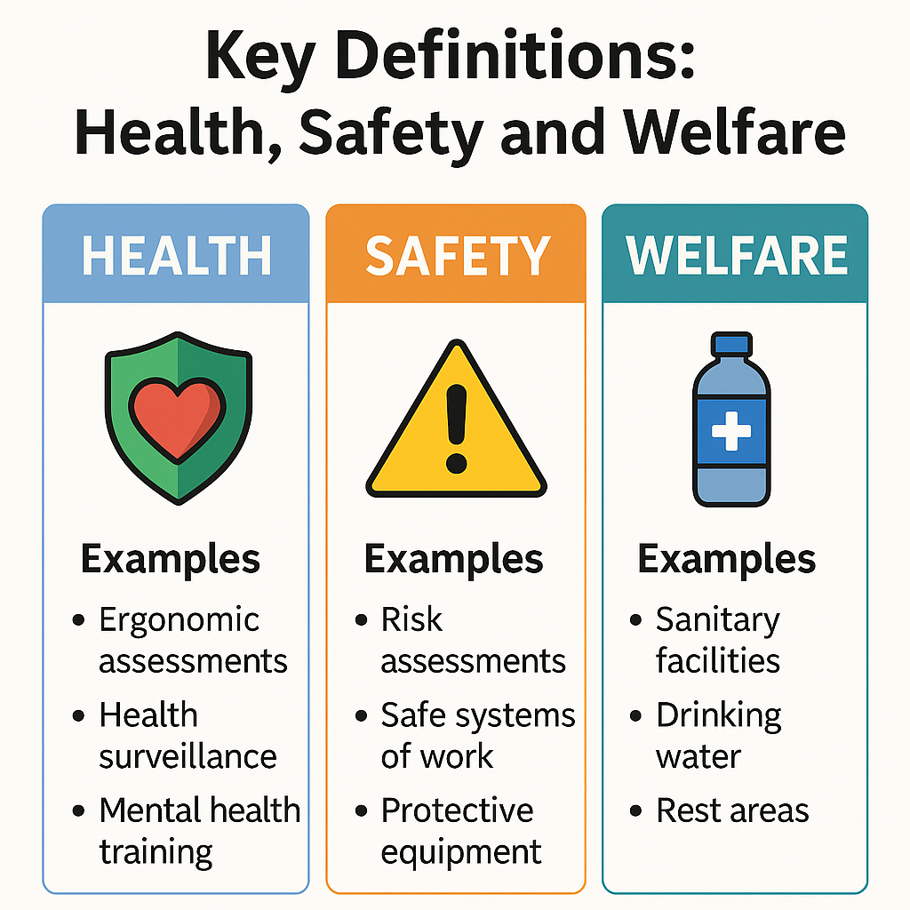 Key Definitions: Health, Safety and Welfare with Examples
