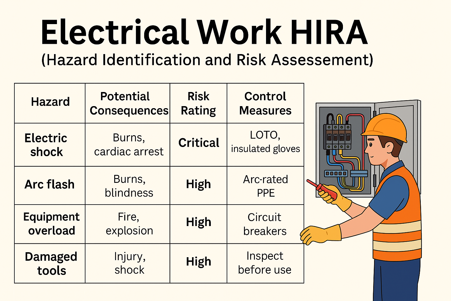 Top 10 Critical Hazards in Electrical Work HIRA – The Ultimate Safety Blueprint